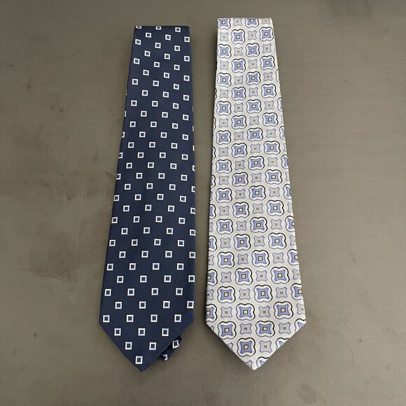 Robert Talbott Other - Robert Talbott Best Of Class Geometric Print Silk Necktie Set Of 2